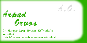 arpad orvos business card